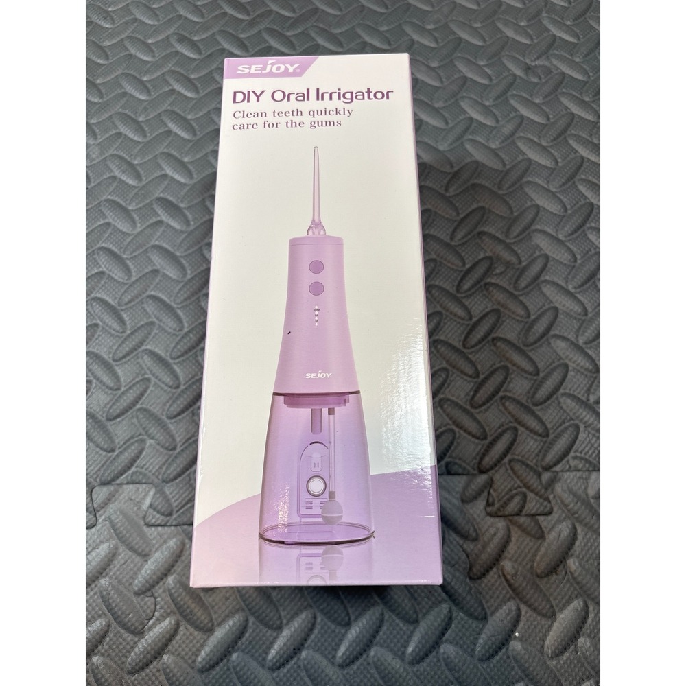 Sejoy‎ DIY Oral Irrigator Purple Cordless Water Flosser 350ml IPX7 Waterproof